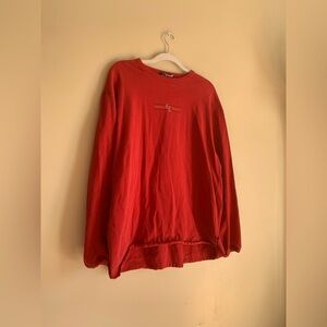 American Eagle Outfitters Men's Red Long Sleeve Top Shirt Vintage Size Large